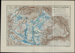 Az Alföld Elpusztulása, Térkép, M. Kir. Állami Térképészet, Hajtott, 23×32 Cm - Autres & Non Classés