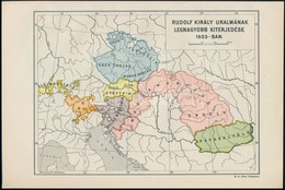Rudolf Király Uralmának Legnagyobb Kiterjedése 1603-ban, Térkép, M. Kir. Állami Térképészet, 15,5×23,5 Cm - Autres & Non Classés