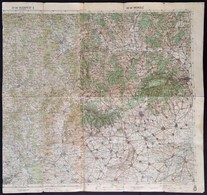 1942 Budapest É - Miskolc, Térkép, 1:200000, M. Kir. Honvéd Térképészet Intézet, Ragasztott, A Hajtások Mentén Kis Sérül - Otros & Sin Clasificación