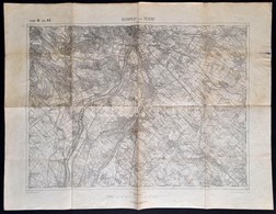 Cca 1910 Budapest és Tétény, 1:75000, K. U. K. Militär-geographisches Institut, A Hajtások Mentén Kis Sérülésekkel, 48×6 - Autres & Non Classés