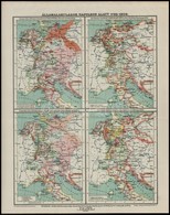 3 Db Iskolai Történelmi Térkép: Magyarország A Bécsi Béke (1606) Korában; Államalakulások Napóleon Alatt 1795-1809; Euró - Autres & Non Classés