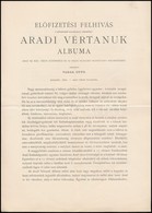 Cca 1890 Aradi Vértanúk Albuma Előfizetési Felhívás és Megrendelő Lap, 4 P. - Unclassified