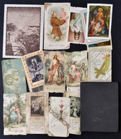 Cca 1900-1930 Szentképek, Közöttük Csipke Lithok Is + Egy Stációkat Bemutató Fotó Leporelló - Non Classés