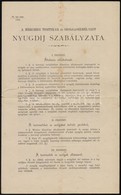 1906 A Főméltóságú Esterházy Herczegi Hitbizományban Alkalmazott Hercegi Tisztikar és Szolgaszemélyzet Nyugdíj Szabályza - Non Classés