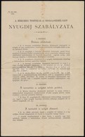 1906 A Főméltóságú Esterházy Herczegi Hitbizományban Alkalmazott Hercegi Tisztikar és Szolgaszemélyzet Nyugdíj Szabályza - Unclassified