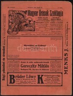 1910 Magyar Órások Szaklapja. XII. évf. 2. Sz., 1910. Január 15., A Borítón Kis Szakadással - Non Classés