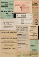Cca 1920-1940 Vegyes Nyomtatvány Tétel, 23 Db, Közte Reklám Nyomtatványok, Prospketusok - Non Classés