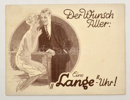Cca 1920 Lange óra Reklám Nyomtatvány. Kihajtható. Magyar Nyelven. 48x13 Cm - Non Classés
