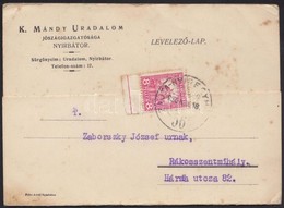 1930 K. Mándy Uradalom Jószágigazgatósága Nyírbátor Fejléces Levelezőlap - Non Classés