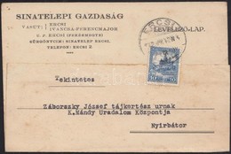 1932 Sinatelepi Gazdaság Fejléces Levelezőlap - Non Classés