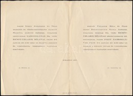 1937 Palini Inkey Gabriellának és Dr. Vitéz Ricsóy-Uhlarik Bélának Esküvő Meghívója, Hajtásnyomokkal. - Unclassified