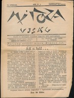 1939 Mimóza VI. évf. 1939. II. 1. Humoros Farsangi Lap. Bp., Új Élet-ny., A Lapok Alsó Sarkai Gyűröttek, Kissé Foltos, 8 - Non Classés