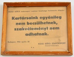 1955 Bp., A KIOSZ SZŰCS Szakcsoport Szakmai Bizottságának Határozata, 15x19 Cm - Non Classés