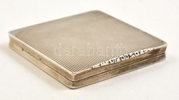 Ezüst Cigarettatárca Geometrikus Díszítéssel 100 G 8x8 Cm / Silver Cigarette Tray - Autres & Non Classés