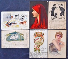 ** * 74 Db RÉGI Motívumos Képeslap, Közte: Hölgyek, üdvözlő, Stengel Művészlapok / 74 Pre-1945 Motive Postcards, With La - Zonder Classificatie