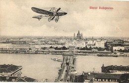 ** T2/T3 Budapest, Bleriot Repülőgépe A Lánchíd Felett (fl) - Non Classés