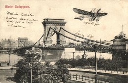 T2/T3 Budapest, Bleriot Repülőgépe A Lánchíd Felett (EK) - Unclassified