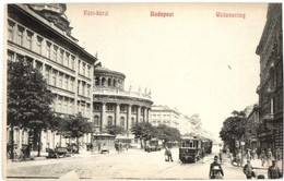 ** T2 Budapest VI. Váci Körút (ma Bajcsy-Zsilinszky út), Bazilika, Villamos, Utcaseprő - Képeslapfüzetből - Non Classés