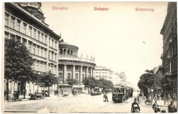 ** T2 Budapest VI. Váci Körút (ma Bajcsy-Zsilinszky út), Bazilika, Villamos, Utcaseprő - Képeslapfüzetből - Unclassified