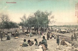 T2/T3 1906 Karánsebes, Caransebes; Cigányok Tábora, Piac, Folklór / Gypsy Folklore, Camp, Market (EK) - Non Classés