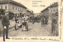 T2/T3 1905 Szászváros, Broos, Orastie; Utcakép Osztrák-magyar K.u.k. Katonákkal, Eisenburger Cukrászda és Kávéház. H. Gr - Non Classés