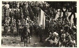 T2 1938 Ipolyság, Sahy; Bevonulás, Katonai Zenekar, Magyar Zászló / Entry Of The Hungarian Troops, Military Music Band,  - Zonder Classificatie