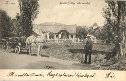 T2 1905 Kassa, Kosice; Csermelyvölgyi Villa, Hintó. Kiadja László Béla / Villa, Horse-drawn Carriage - Non Classés