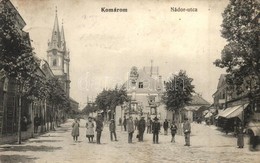 T2 1913 Komárom, Komárno; Nádor Utca, Szentháromság Szobor, Löwinger üzlete / Street, Statue, Shop - Non Classés