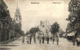T2 1913 Komárom, Komárno; Nádor Utca, Szentháromság Szobor, Löwinger üzlete / Street, Statue, Shop - Unclassified