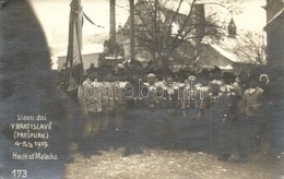 * T2/T3 1919 Pozsony, Pressburg, Bratislava; Slavn. Dni V Bratislave (Prespurk) 4-5/2 1919. Hosté Od Malacka / Csehszlov - Non Classés