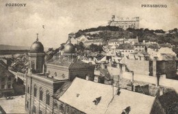 * T4 Pozsony, Pressburg, Bratislava; Látkép, Vár, Zsinagóga / General View, Castle, Synagogue (r) - Non Classés