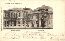 T2 1902 Rimaszombat, Rimavská Sobota; Takarékpénztár, Városháza. Kiadja Lévai Izsó / Savings Bank, Town Hall - Non Classés
