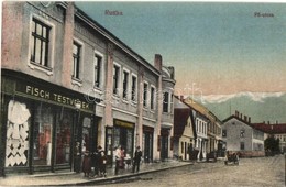 ** T2 Ruttka, Vrutky; Fő Utca, Fisch Testvérek és Szétsényi Ferenc üzlete / Main Street With Shops - Non Classés