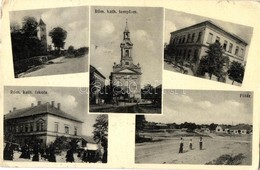 T2/T3 Szőgyén, Seldin, Svodín; Római Katolikus Templom, Római Katolikus Iskola, Fő Tér. Kiadja Danics József / Catholic  - Non Classificati