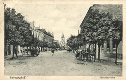 * T3 Beregszász, Berehove; Bocskay Utca, Templom, Lovaskocsi / Street View, Church, Horse-drawn Carriage (kopott Sarkak  - Non Classés