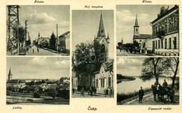 ** Csap, Chop; Látkép, üzlet, Templom - 3 Db Régi Képeslap / General View, Shop, Church - 3 Pre-1945 Postcards - Zonder Classificatie