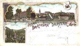 * T2/T3 Daruvár, Daruvar; Park, Bad, Kloster Pakra / Fürdő, Park, Pakra Szerb Ortodox Kolostor, Címer / Park, Spa, Manas - Non Classés