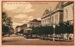 T2/T3 1918 Újvidék, Novi Sad, Neusatz; Törvényszék és Villamos / Gerichtsgebäude / Tribunal Court, Tram (EK) - Zonder Classificatie