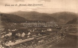 ** T2 Sankt Michael In Obersteiermark, Bahnhof. Verlag K. Goritschnig / Railway Station, Wagons, Locomotive - Non Classés