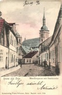 T3 Most, Brüx; Mandlergasse Mit Stadtkirche / Street View With Church (EM) - Zonder Classificatie
