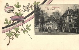 T3 1908 Jena, Hercynenhaus. Verlag Ernst Gollub / Student Fraternity House. Studentica, Fencing Art Postcard (EB) - Zonder Classificatie
