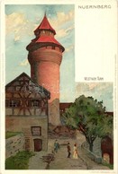 ** T1 Nürnberg, Nuremberg; Vestner Turm / Tower. Velten's Künstler-Postkarten. E. Nister, Litho S: K. Mutter - Unclassified
