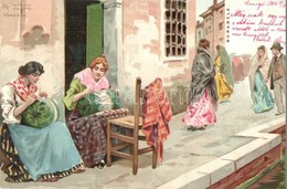 * T3 Venice, Venezia; Buranele / Street, Ladies Folklore, De Paoli & Fiecchi Litho S: R. Tafuri (Rb) - Non Classificati