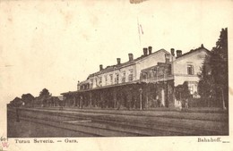 T2/T3 Turnu Severin, Szörényvár; Bahnhof / Vasútállomás / Railway Station + 1917 K.u.K. Reservespital Karansebes (EK) - Ohne Zuordnung