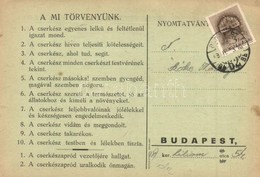 T2/T3 1943 A Mi Törvényünk; Hátoldalon Figyelmeztető értesítés Kötelező összejövetelre. 421. Sz. Báthori Gábor Püspök Cs - Unclassified