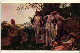 ** T3 'Urteil Des Paris' / Jugement Of Paris, Erotic Nude Art Postcard, S: V. Hynais (fa) - Non Classés