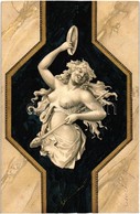 * T4 Bacchánsnő / Priestess Of Dionysus, Erotic Nude Art Posctard, Art Nouveau Litho (vágott / Cut) - Non Classés