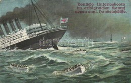 T2/T3 Deutsche Unterseebote Im Erfolgreichen Kampf Gegen Engl. Handelsschiffe / WWI Imperial German Navy Submarine Succe - Non Classés