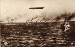 ** T1/T2 Deutsches Geschwader Vor Helgoland / German Navy, Squadron By Helgoland, Zeppelin Airship - Non Classés