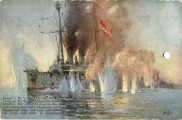 T4 Kampf SMS Zenta Am 16. August 1914 Mit Der Französischen Flotte An Der Montenegrischen Küste. K.u.K. Kriegsmarine. Of - Non Classés